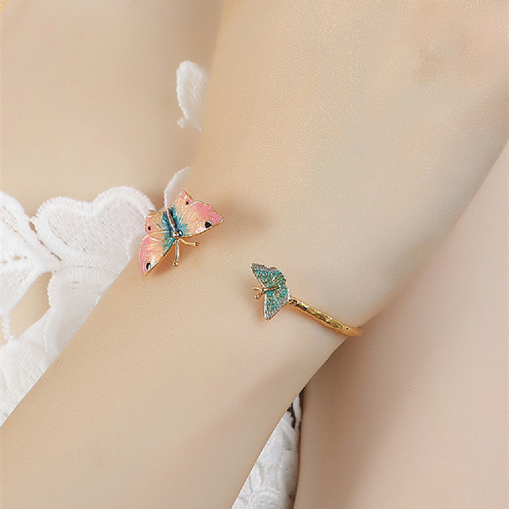 Drop Oil Color Enamel Special-interest Design Fashion Wild Butterfly Bracelet