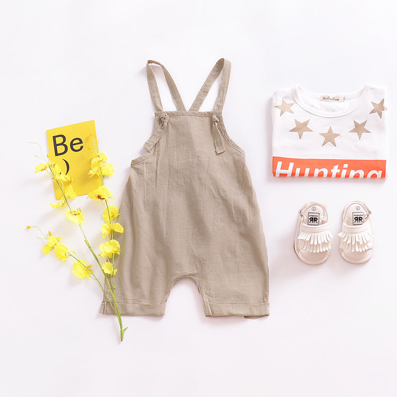 Children's Overalls Shorts Ins Boys and Girls Baby Jumpsuit Desse Trendy