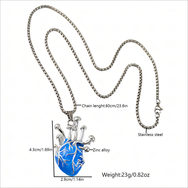 Collier pendentif coeur lumineux en alliage en alliage zinc