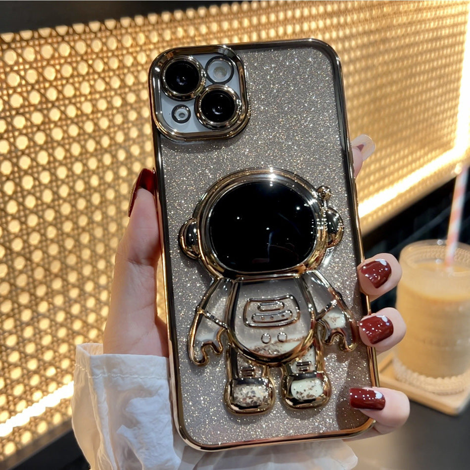 Astronaut Spaceman Quicksand Phone Case Electroplating