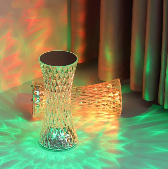 LED -kristal oplaadbare slaapkamer atmosfeer tafellamp