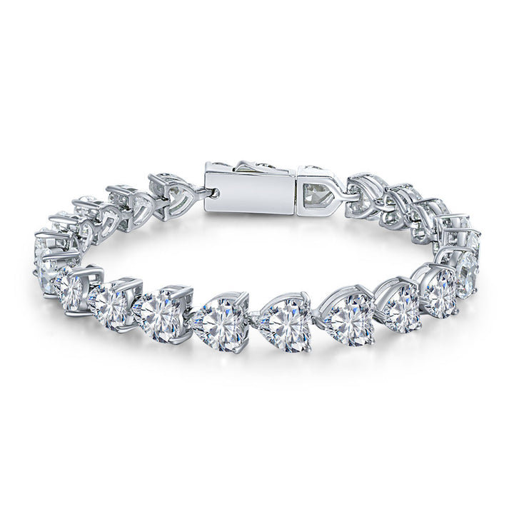 Bracelet en diamant complet en diamant à haute teneur en argent en argent pur