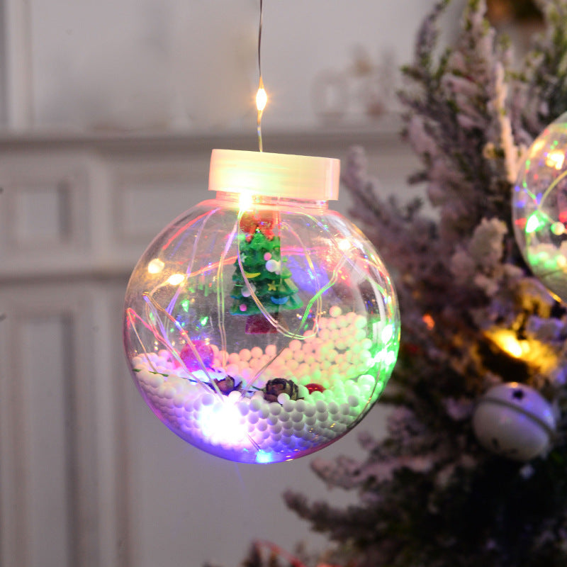 10st LED Julgardinlampa Fairy Snowman Wishing Ball Lamp String Christmas Window Decoration Christmas Light Room