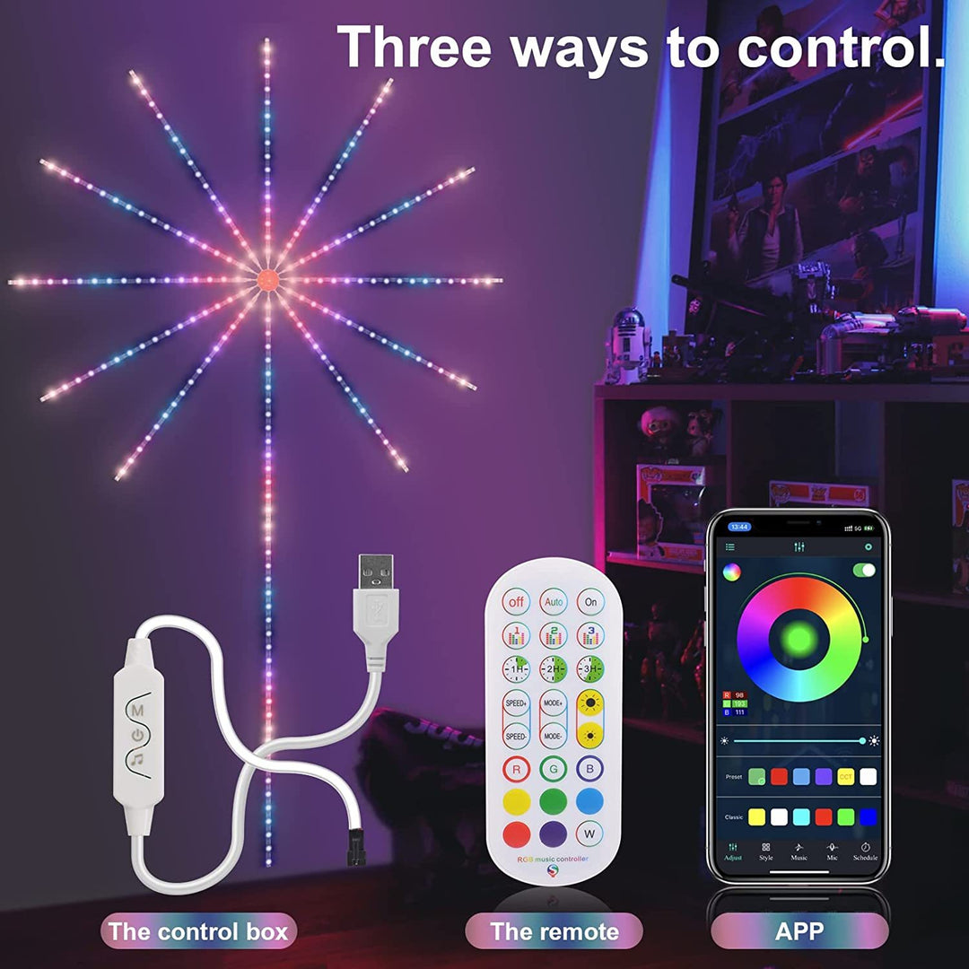 Feux de feu LED LED Strip Music Sound Sync Couleur Modification de télécommande LED LED LED DROOT DE FEUILLE POUR LA PARTIE DE RAY