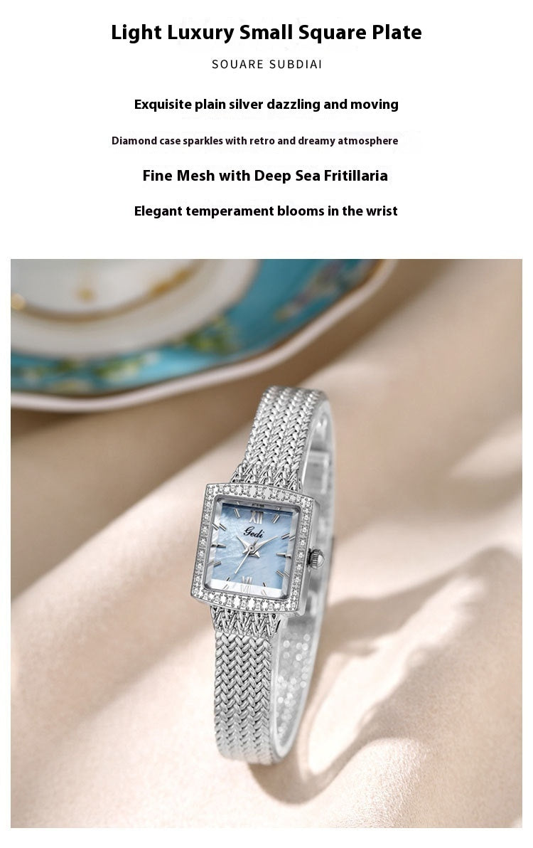 Niche Fritilary Light Luxury Square Plate étanche Quartz Watch