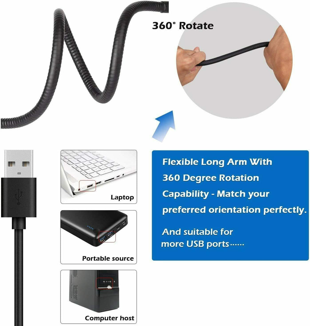 Clip sur la lampe de bureau LED Flexible bras USB Dimmable Étude de lecture Table Night Light