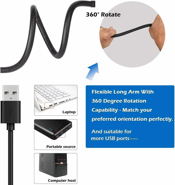 Klip na lampie biurka LED Elastyczne ramię USB