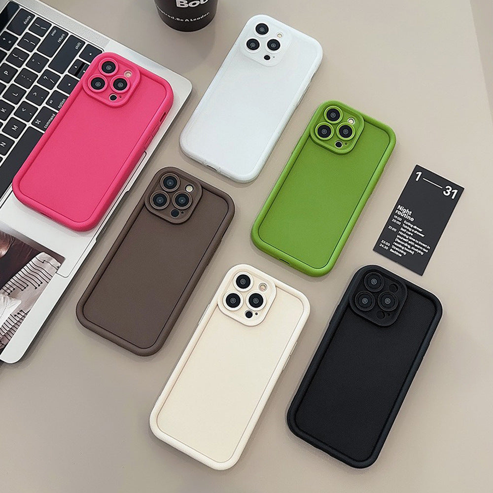 Solide kleur All-inclusive Silicone Phone Case