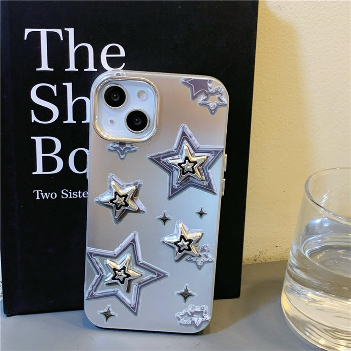 Electroplating driedimensionale zoete coole star telefoonhoes