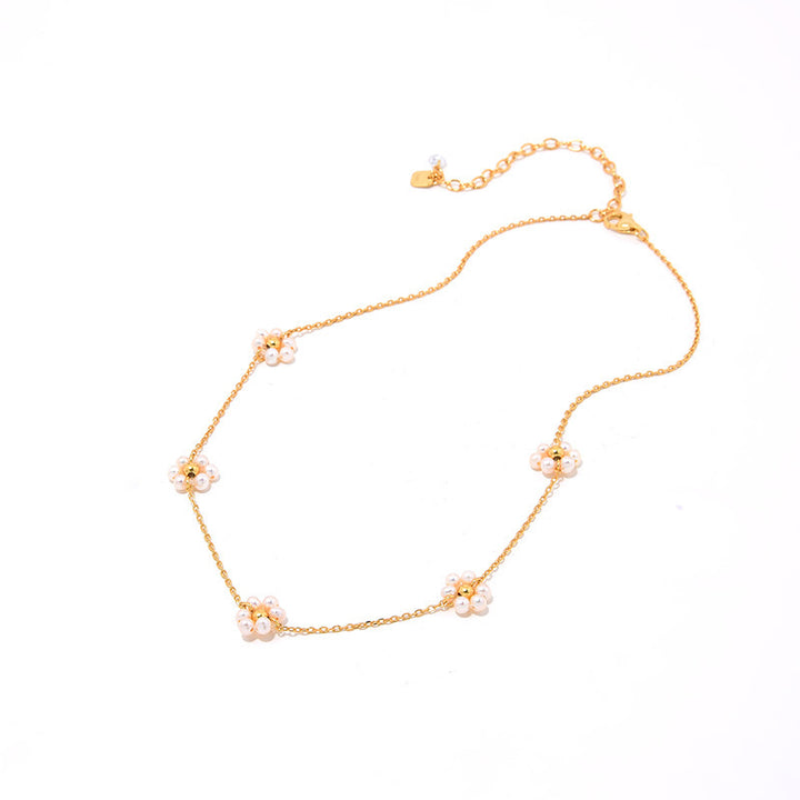 S925 Luz plateada Luz de lujo y simplicidad Ins Vintage Pearl Collar