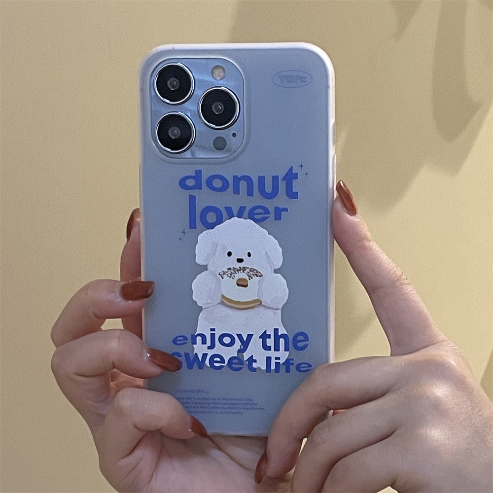 Silicone Cake White Dog Print Phone Case Cover