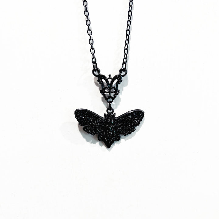 Halloween Moth Cross Necklace Personalized Pendant