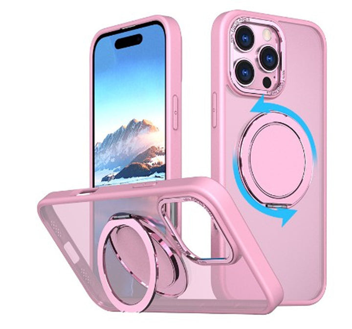 Magnetic Transparent 360 Rotating Bracket With Fulcrum Drop-resistant Phone Case