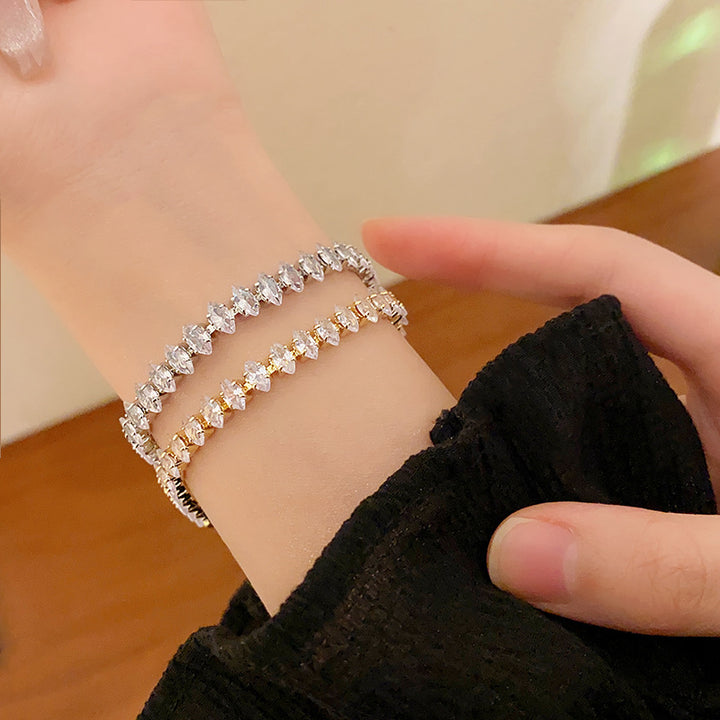 Rhinestone Zircon Water Drop Bracelet Fashion Simple And Light Luxury