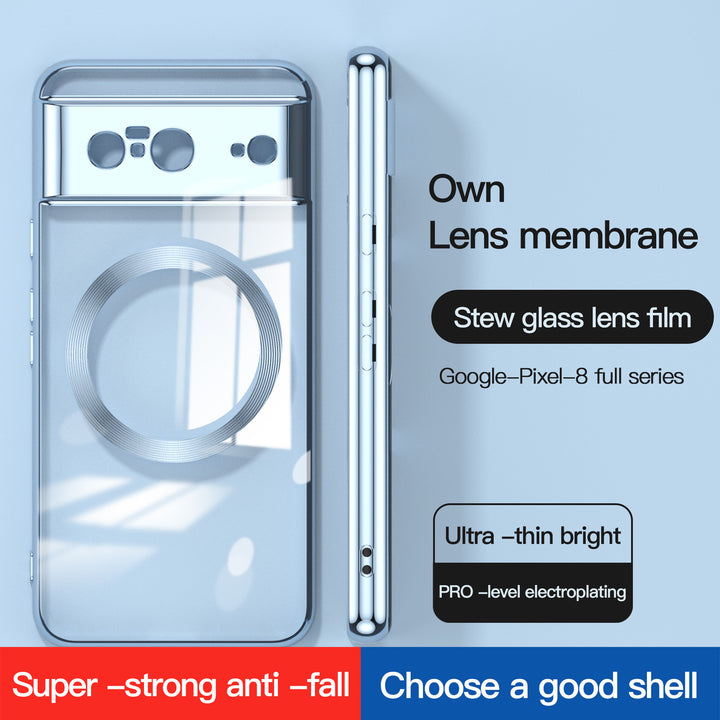 Phone Case 7a Electroplating Magnetic Transparent Drop-resistant
