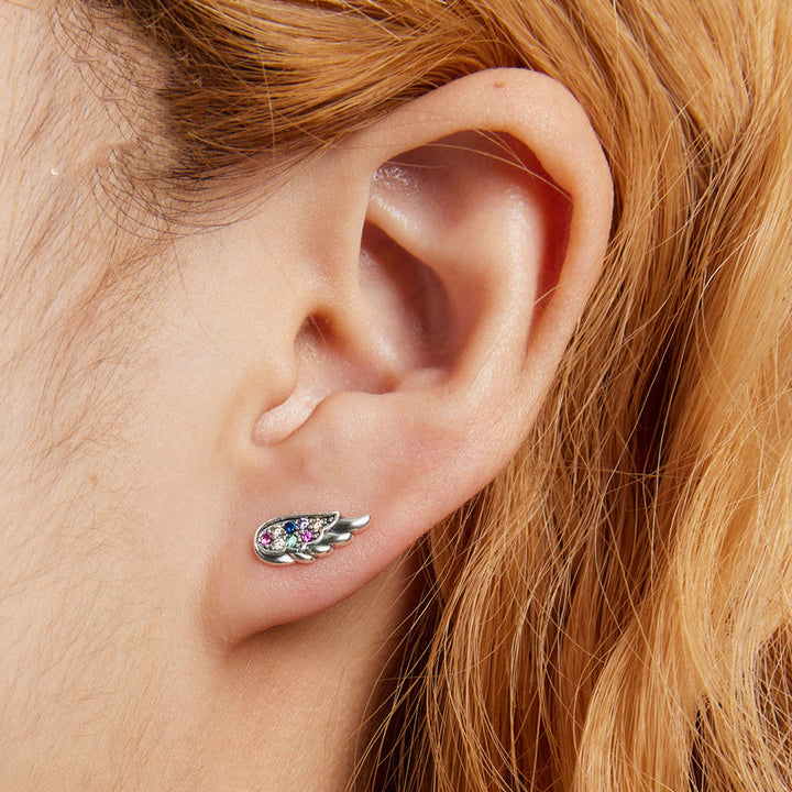 Boucles d'oreilles colorées de zircon simples et polyvalentes
