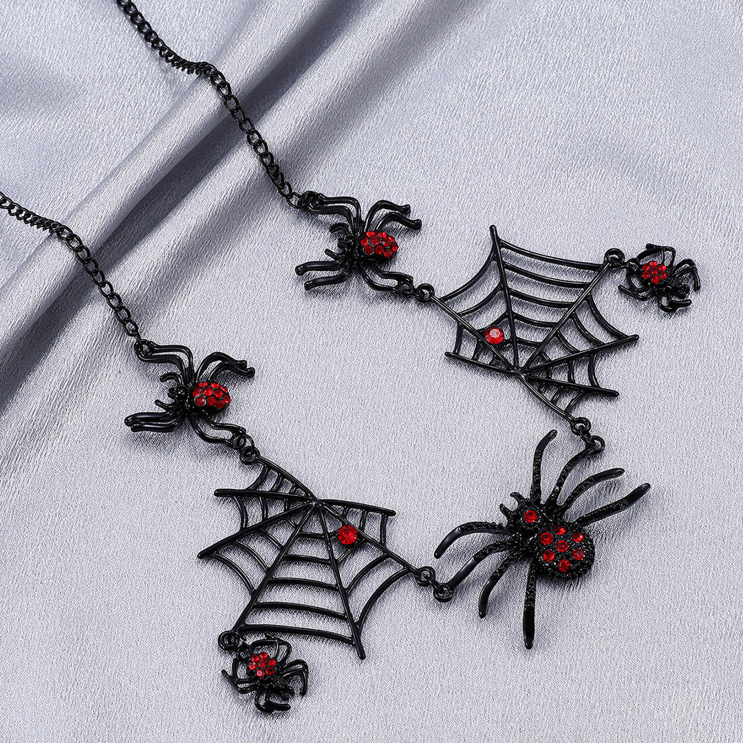 Halloween Spider and Spider Web Collar Personalidad Collar Collar Accesorios de joyería de moda