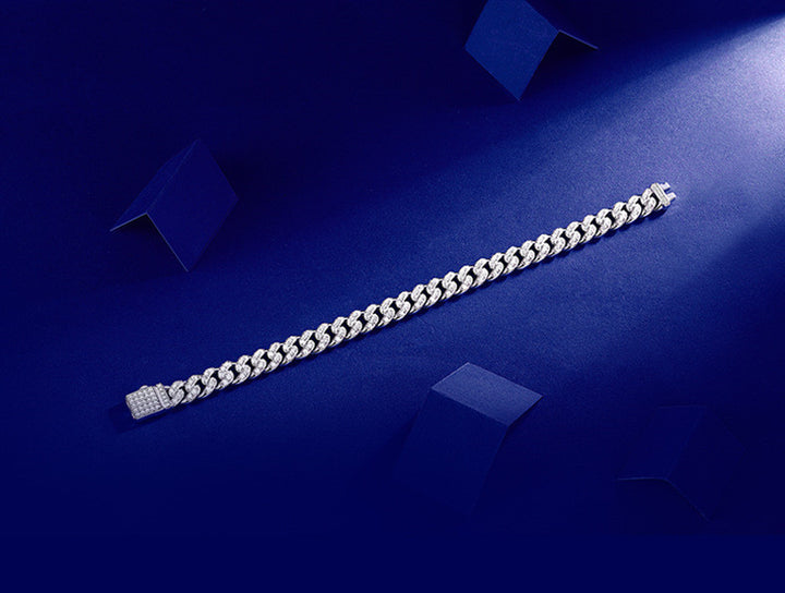 Silber Moissanite Ein leitendes Lichtarmband für Männer und Frauen