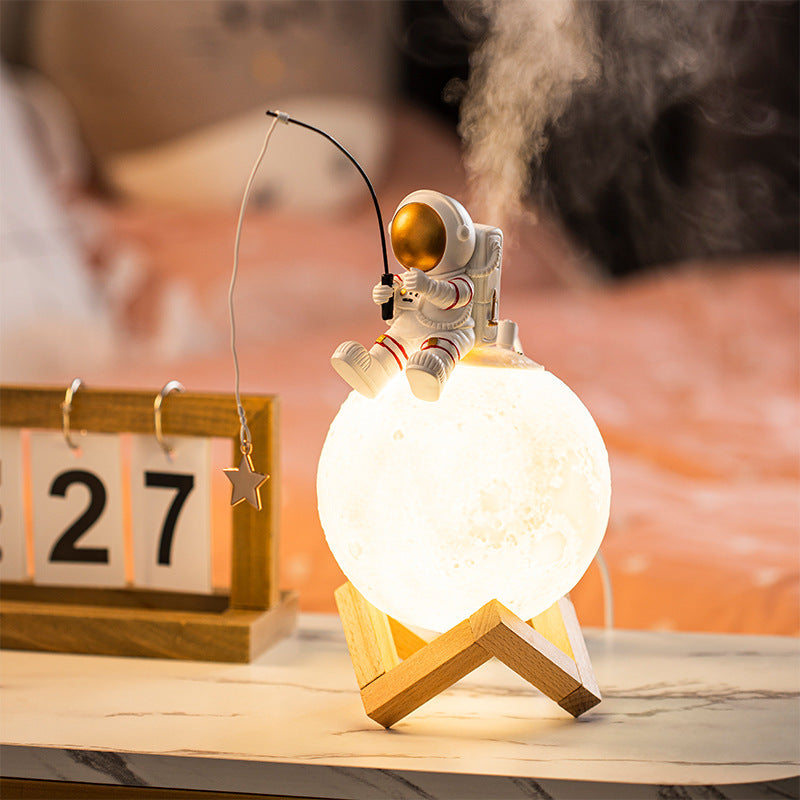Astronaut Figurine Decorare pentru casă din rășină Spațiu Om în miniatură Night Light Umidificator de ceață rece Accesorii pentru mașini
