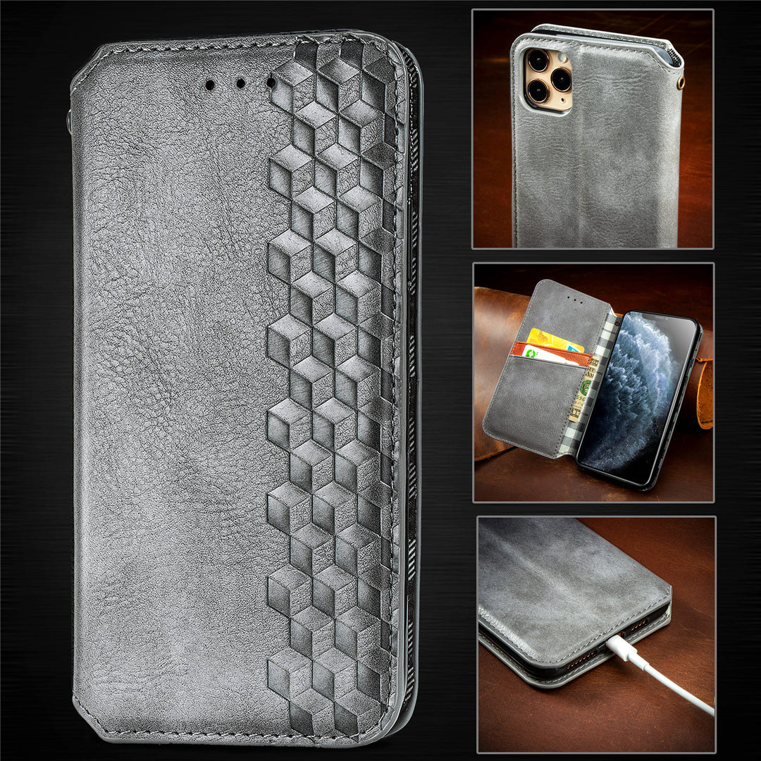 Leatherette Flip Magnetic Protective Phone Case