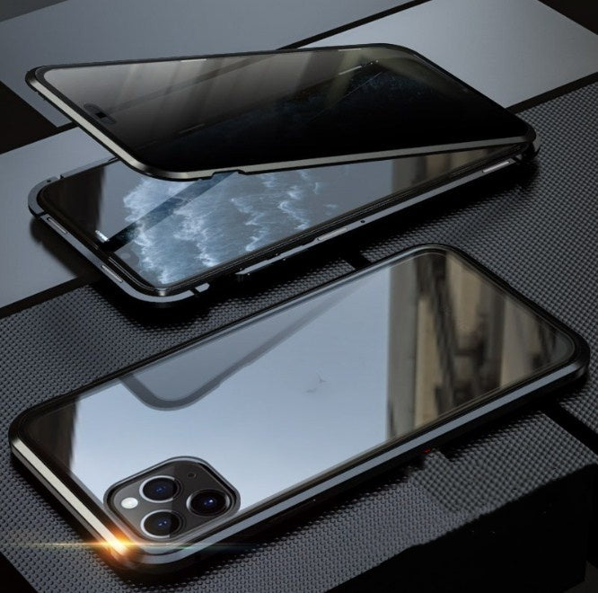Dubbelzijdige glazen magneto mobiele telefoonhoes