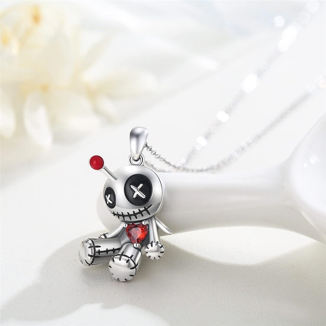 Dessin animé Coeur rouge Collier de poupée vaudou Halloween Personnalité Collier Collier Fashion Bijoux Accessoires