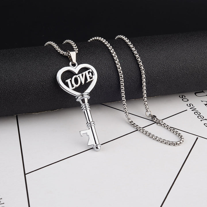 Smart Key Love Titanium Steel Collier