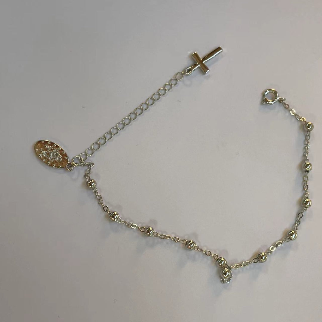 Eenvoudige maagd Maria clip kralen verstelbare kruisarmband