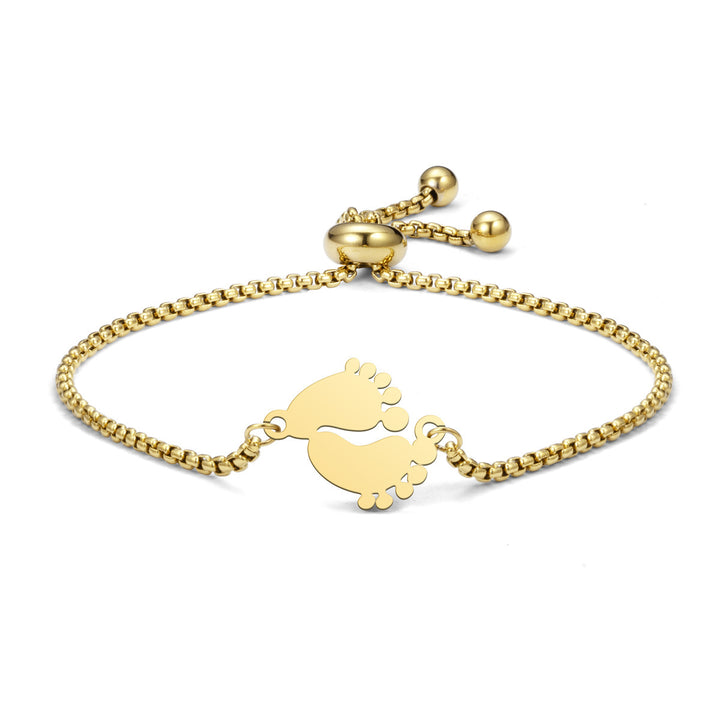 Fashion Pearl Chain Footprints Bracelet Tail Chain