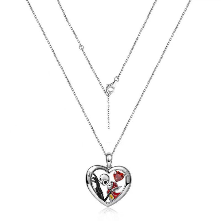 Halloween hartvormige schedelketting met strasspaar Love sleutelbeen ketting mannen en vrouwelijke sieradenaccessoires