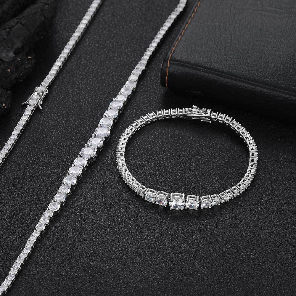 Gradient Tennis Chain Size Zircon Bracelet Hip Hop Advanced Sense