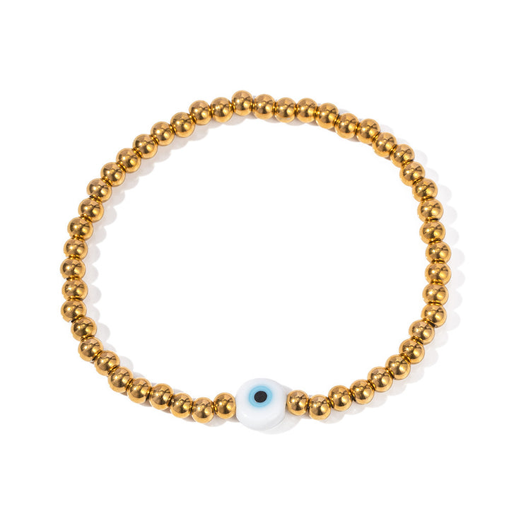 INS Style 18K Gold Streced 4mm Pulsera de acero inoxidable