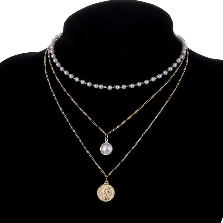 Collier de pendentif de perle élégant simple de niche de la Corée du Sud