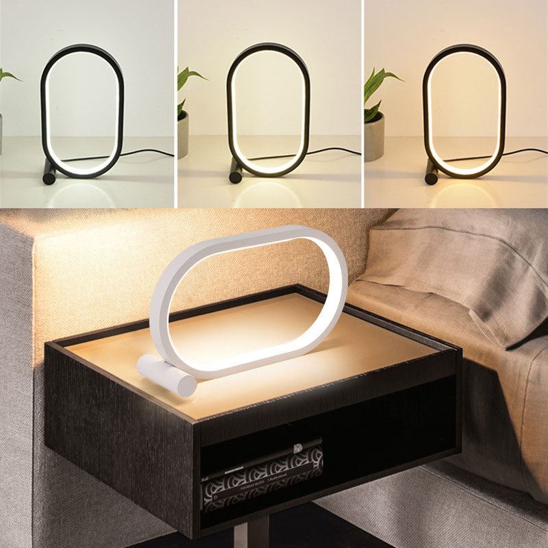 USB eklentisi lambası oval akrilik lamba dokunmatik kontrol kısaltabilir modern basit yaratıcı gece lambası başucu okuma lambası masası led