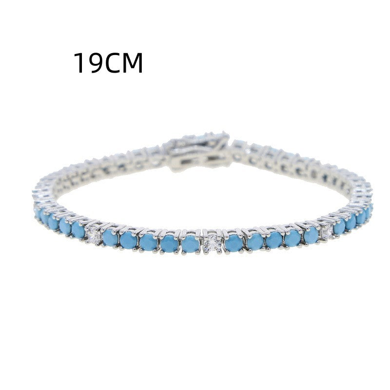 Turquoise Tennis Chain Simple Fashion Zircon Bracelet