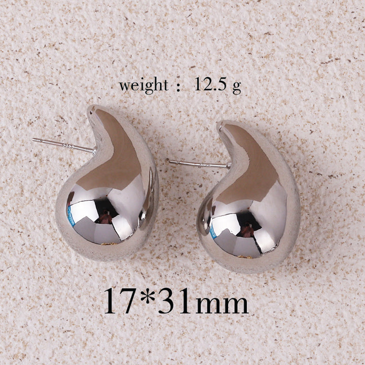 Koperplaten 18k echte metalen druppelvormige oorbellen voor vrouwen