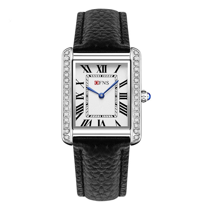 Retro Diamond Inlaid Inlaid haut de gamme de quartz pour femmes