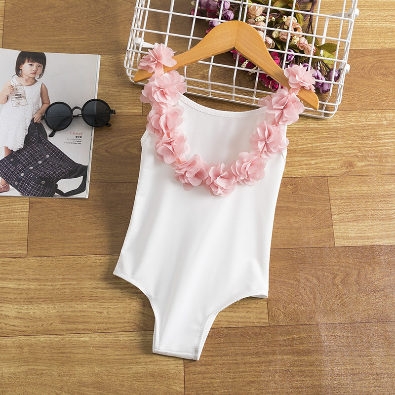 Barn baby jente vannmelon badedrakt 3d blomster bikini svømming badetøy