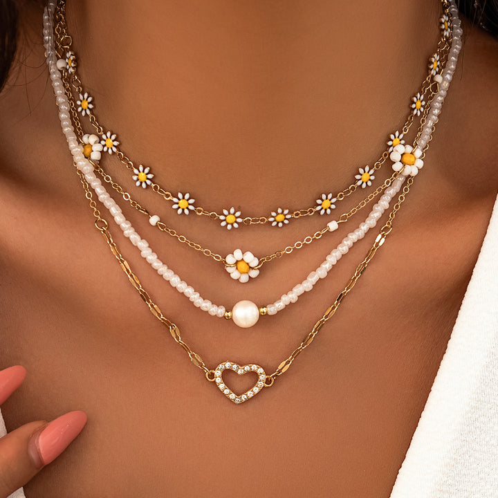 Dames Pearl Little Daisy Suit ketting