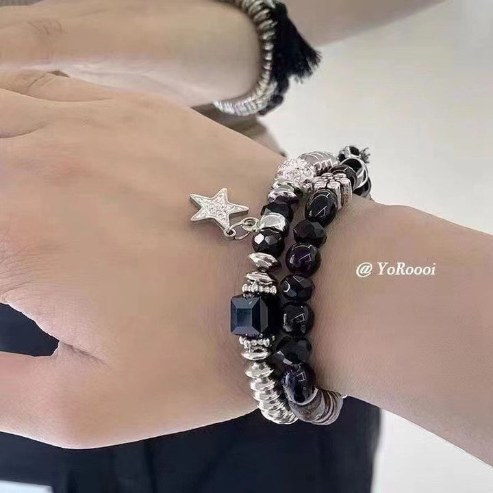 Nische im chinesischen Stil süßer cooler Stil kleine silberne Kontrastfarbe Retro neutrales Armband