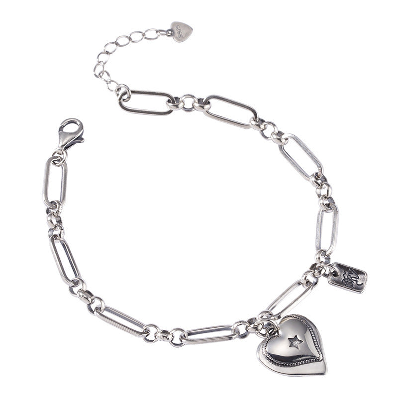 925 Liefdevolle hart in sterling zilveren armband voor vrouwen