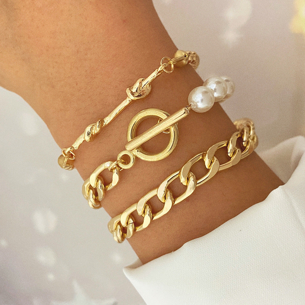 Multi-stil elsker Pearl Chain Armbånddrakt Kvinners all-match