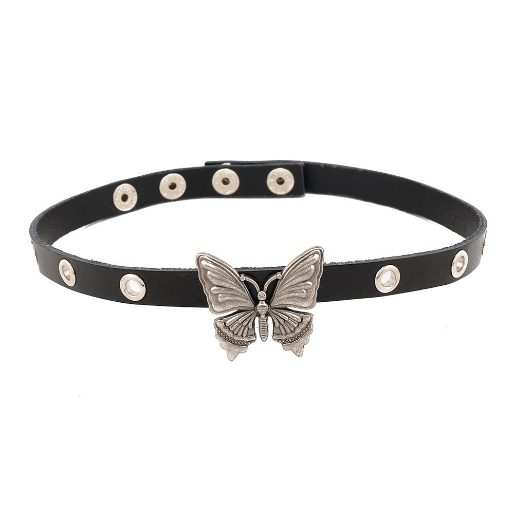 Ins New Dark Style Punk Butterfly Leather Bracelet