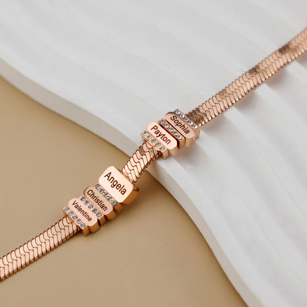 Nomi personalizzati Bracciale in perline Bracciale in acciaio inossidabile Regalo per la gioia del bracciale personalizzato per madre fidanzata fidanzata fidanzato