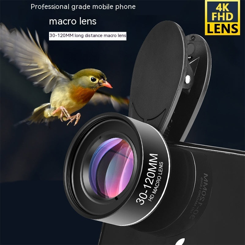 30-120mm Uzun mesafeli cep telefonu arka makro lens