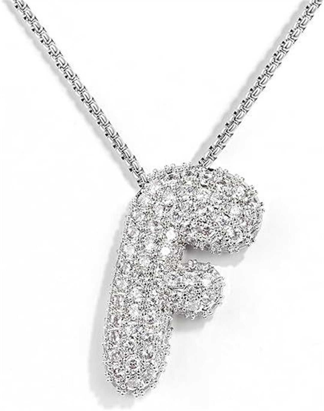 Collier de lettre d'anglais en laiton Zircon Balloon