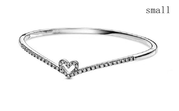 Nieuw product liefde hart diamant sterling zilveren armband