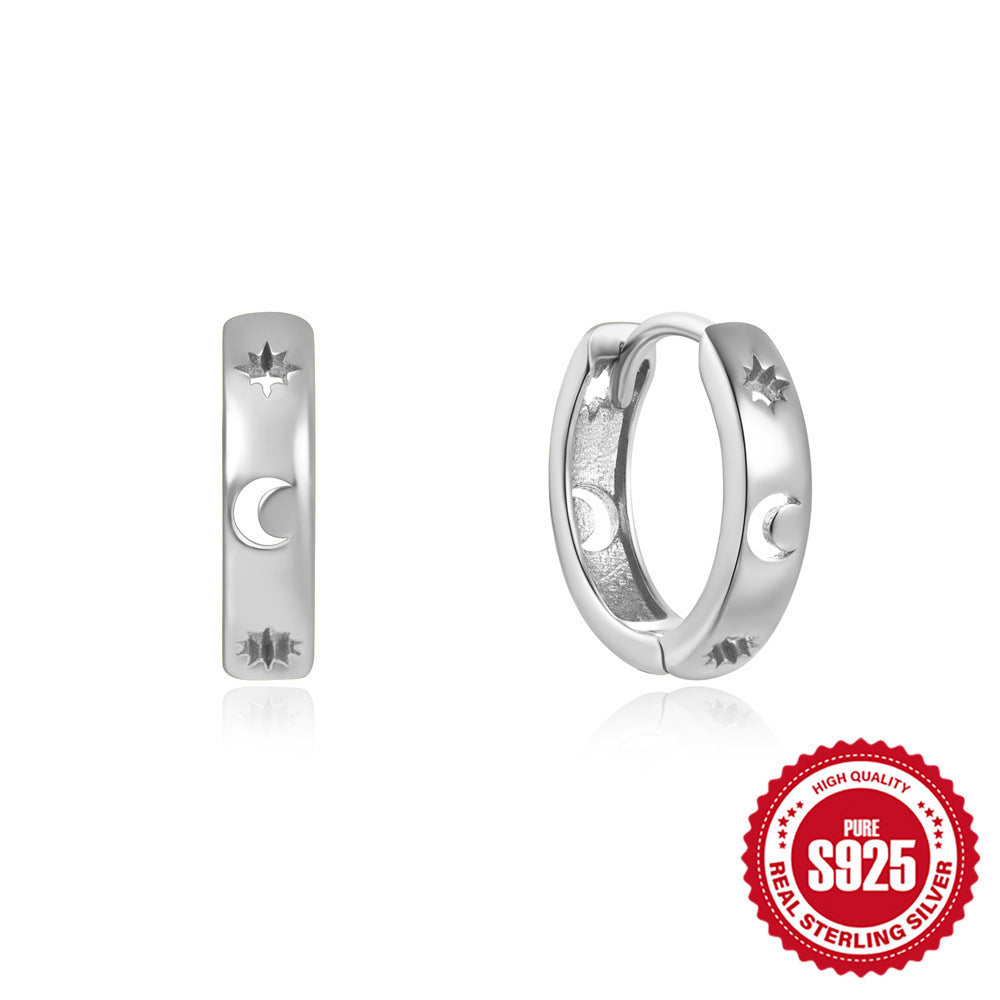 S925 Sterling Silber Geometrisch-diamantbetten elegante Ohrringe für Frauen