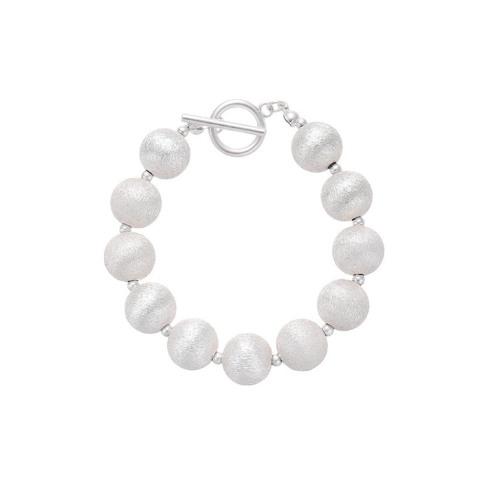 Original Design Nische Zeichnung Perlen gebratene Straße runde Perlen Schlüsselbeinpersönlichkeitsarmband und Halskette Set