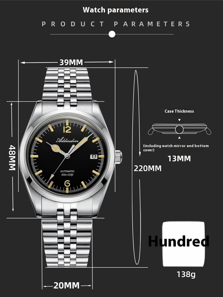 316L Stainless Steel Automatic Mechanical Watch